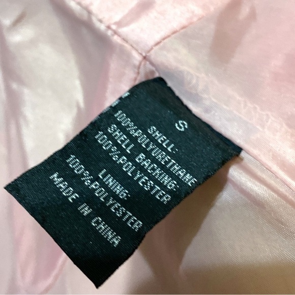 BACCINI SOFT PINK Faux Leather Hourglass Moto Jacket Blazer Women’s Size Small - Picture 6 of 6